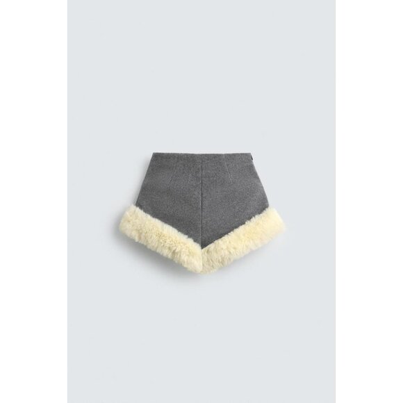ZARA CONTRAST FAUX FUR SHORTS FOR ZARA X DISNEY HARRY LAMBERT - Picture 1 of 5